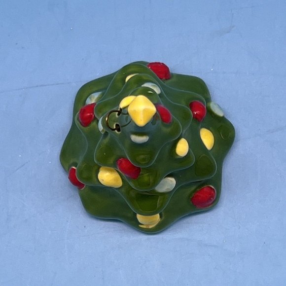 Vintage Norcrest Christmas Tree Bell Ornament  4” Ceramic Crafted In Japan - Picture 6 of 7